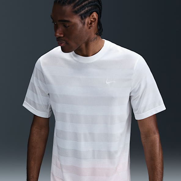 ■Nike■ Dry Fit Fitness T-Shirt M White Black DX0990100 DX0 Nike Dri-FIT Swoosh Women's Training T-Shirt - Black/White